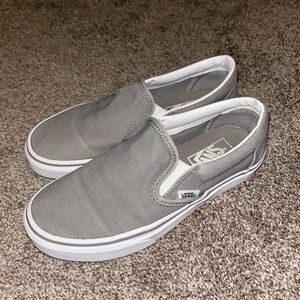 Gray Vans slip ons